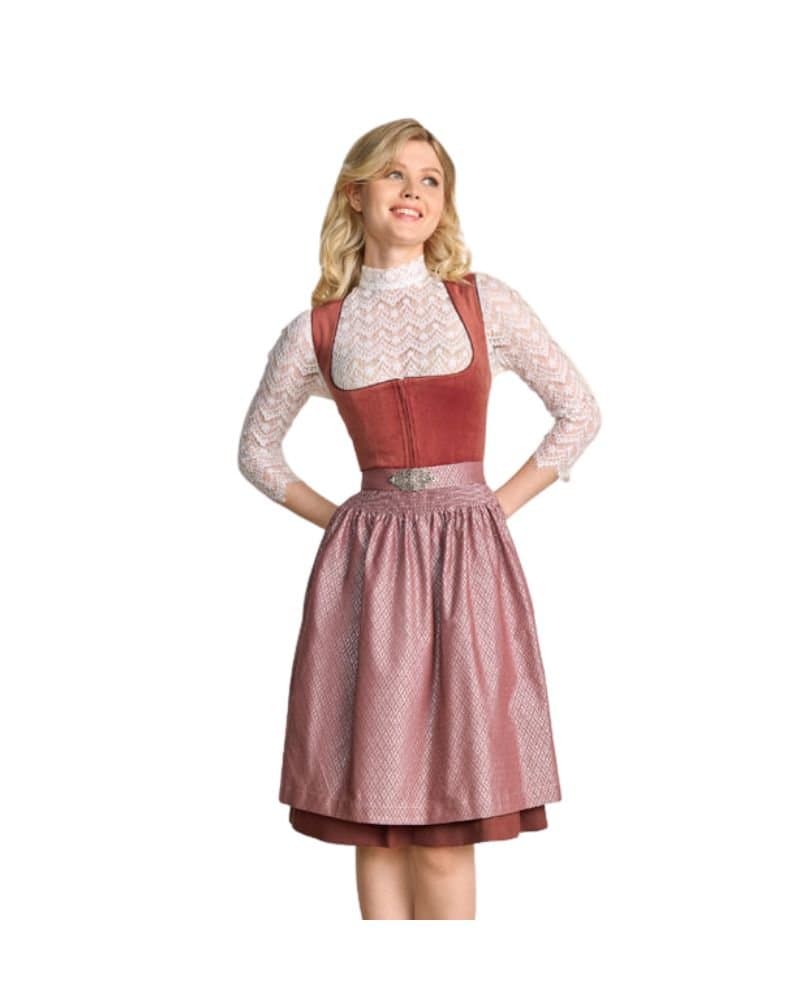 Aubing – Antique Rose Brocade Midi Dirndl thumbnail 2
