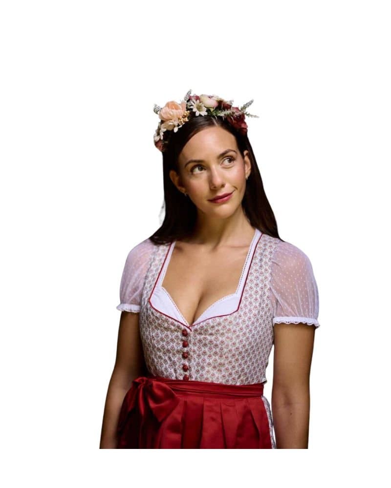 Rosalinde – Ruby Red & Ivory Patterned Dirndl thumbnail 3