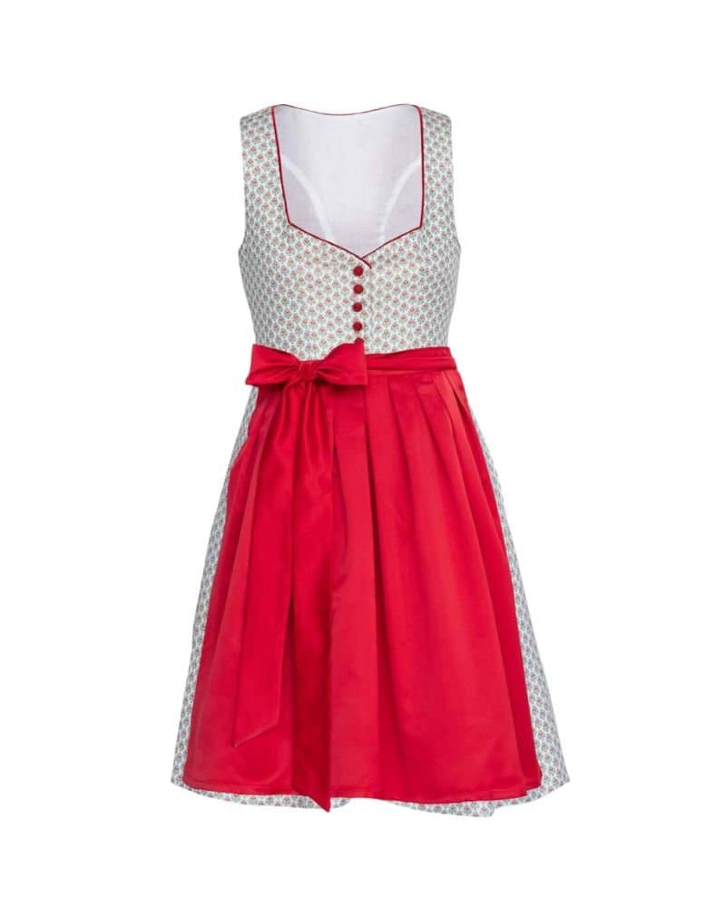 Rosalinde – Ruby Red & Ivory Patterned Dirndl