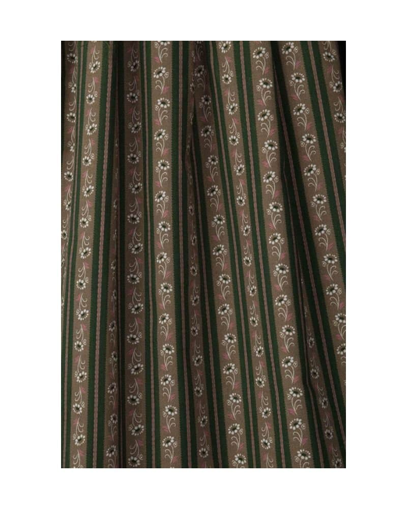 Lena – Black Cotton Dirndl with Olive Green Patterned Apron thumbnail 4