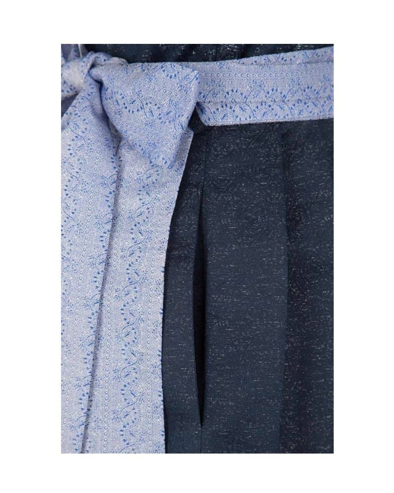 Simone – Midnight Blue Jacquard Dirndl with Lavender Apron thumbnail 4