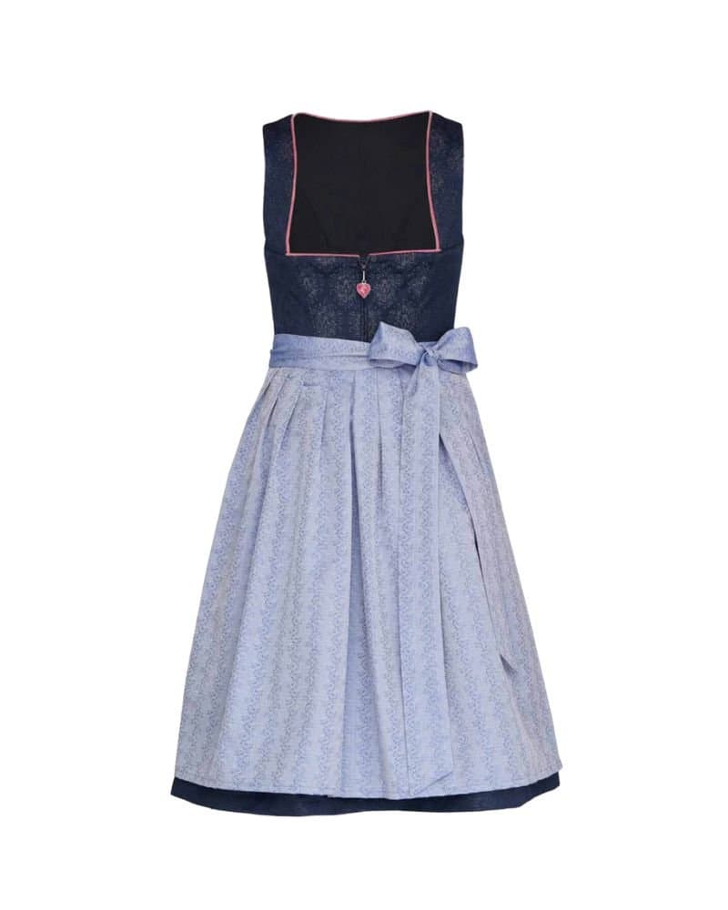 Simone – Midnight Blue Jacquard Dirndl with Lavender Apron