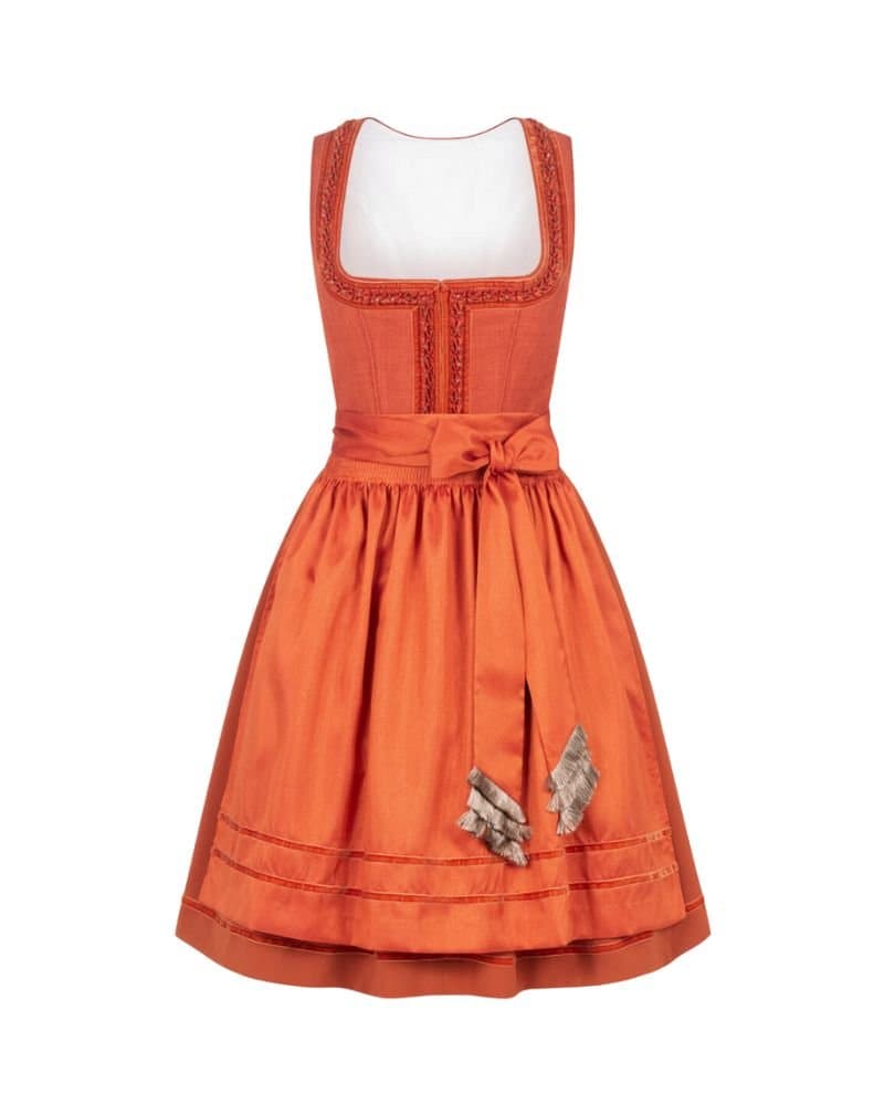 Eilfeld – Amber Orange Flame Embroidered Midi Dirndl thumbnail 2