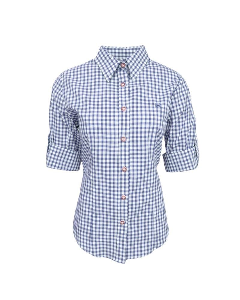 Lana – Oktoberfest Blue and White Checkered Trachten Shirt