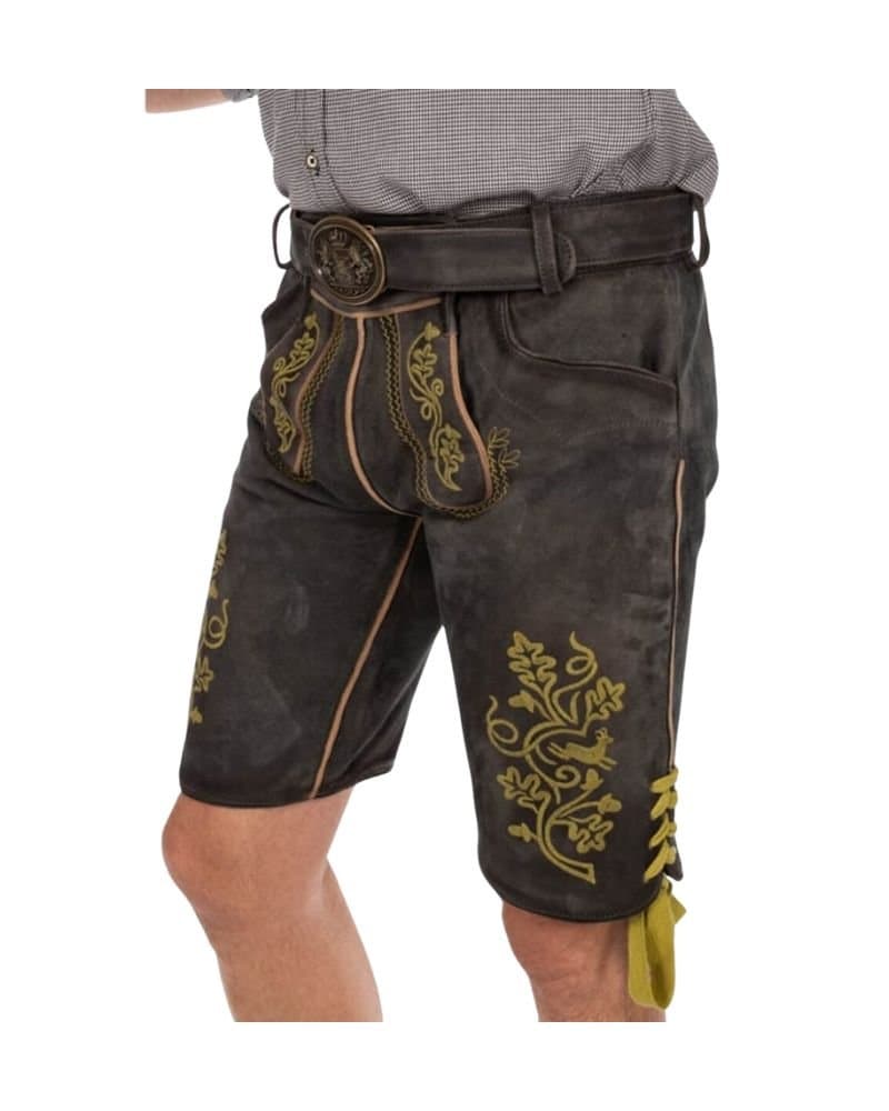 Augsburg Charcoal-Gold Embroidered Lederhosen thumbnail 4