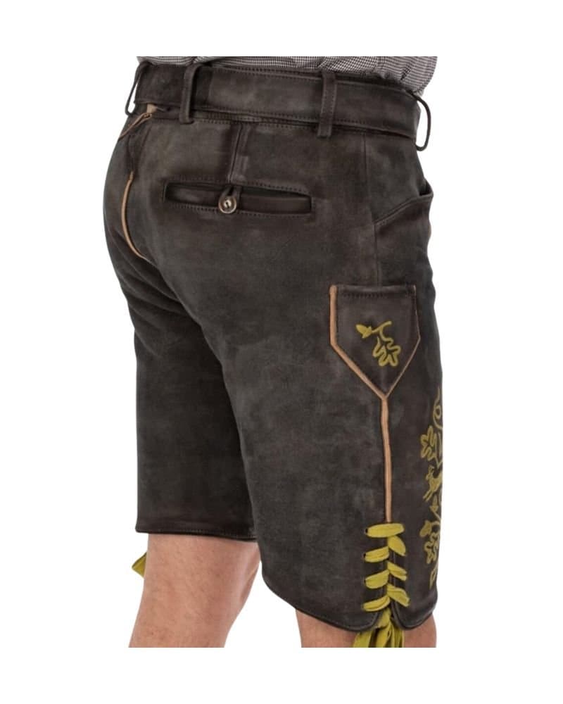 Augsburg Charcoal-Gold Embroidered Lederhosen thumbnail 2