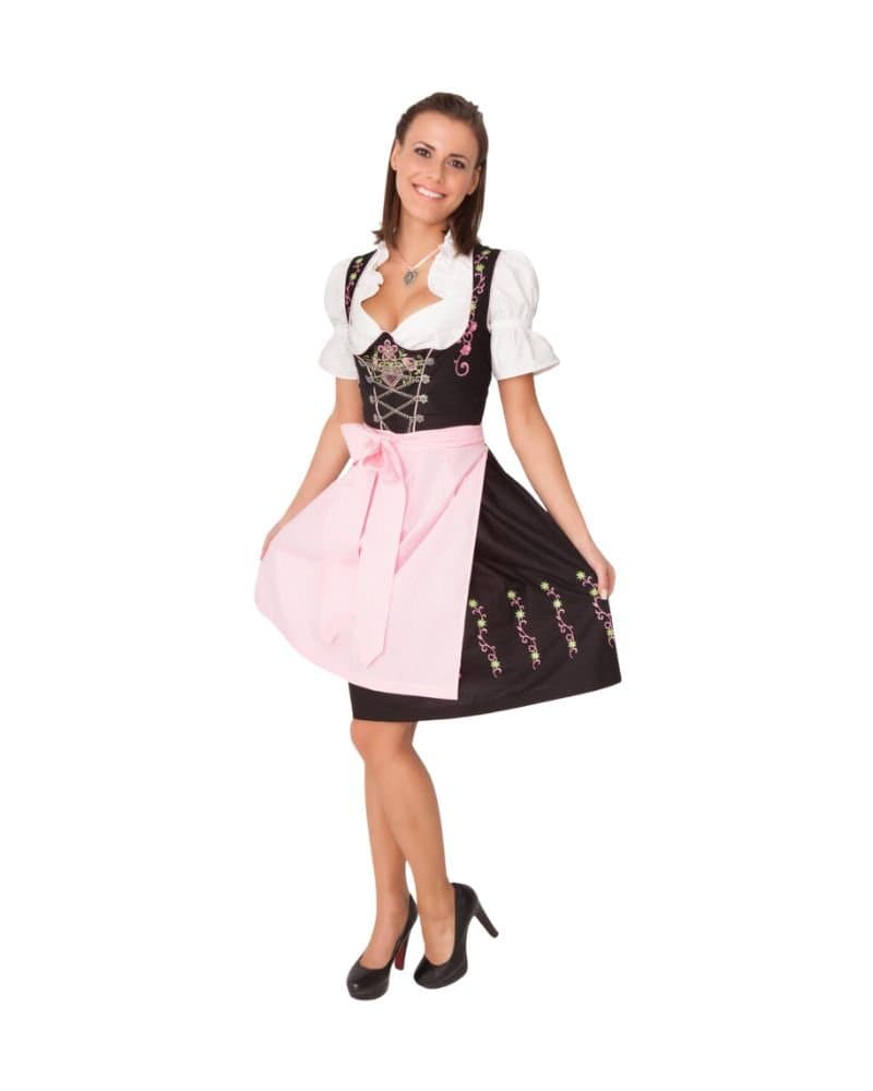 Wolnzach – Charcoal Rose Dirndl with Soft Peony Apron & Edelweiss Embroidery thumbnail 3