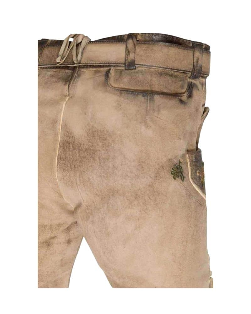 Oliver Edelweiss Fawn Lederhosen – Deluxe Suede Bavarian Shorts thumbnail 4