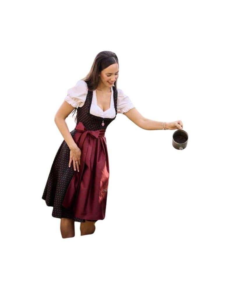 Wolfratshausen – Garnet Rose Dirndl with Heart Charm Bodice thumbnail 3