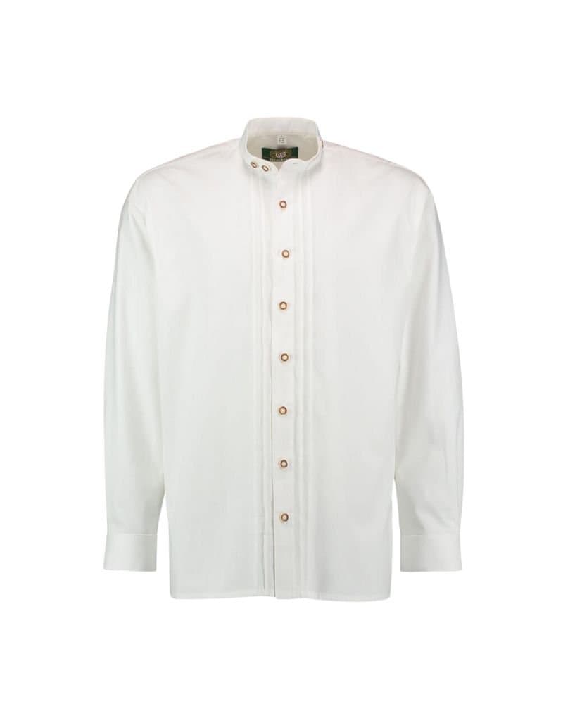 Alpine White Stand-Collar Trachten Shirt – Inzell