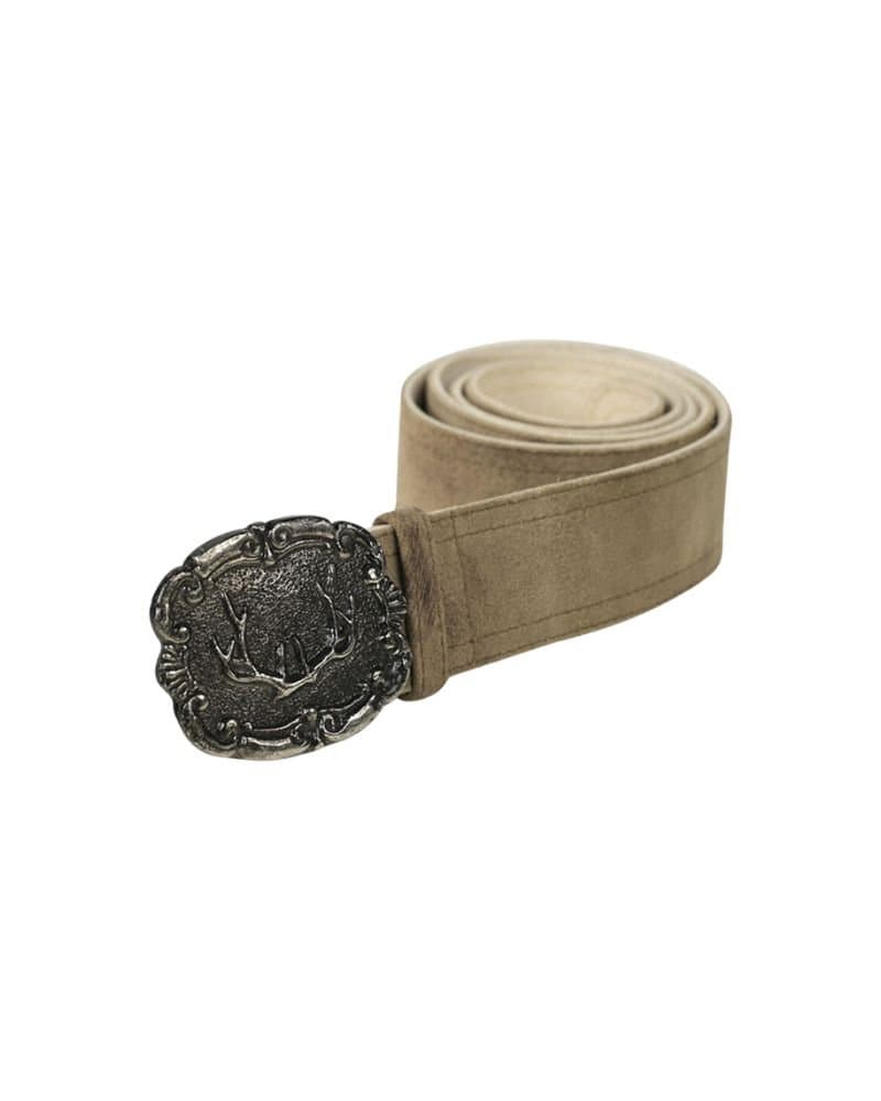 Rosenheim – Sand Beige Antler-Buckle Lederhosen Belt thumbnail 2