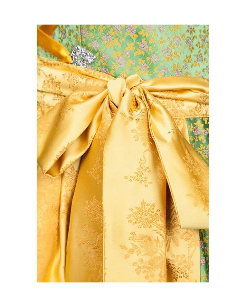 Zirndorf – Meadow Green Dirndl with Golden Damask Apron thumbnail 2