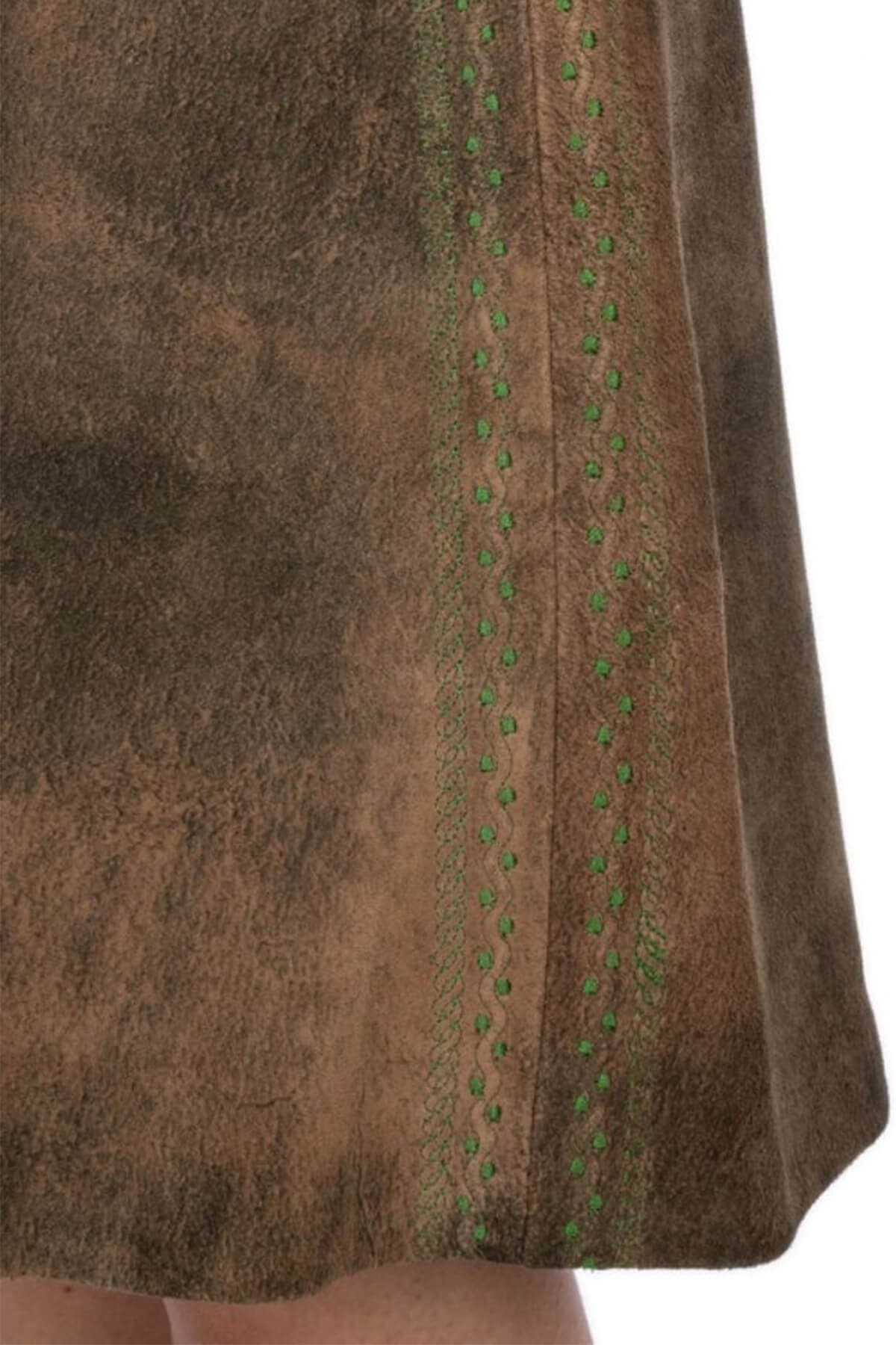 Helene – Mocha Suede Leather Trachten Skirt thumbnail 3