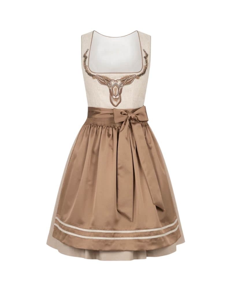 Wontorra Beige Deer Embroidered Dirndl thumbnail 2