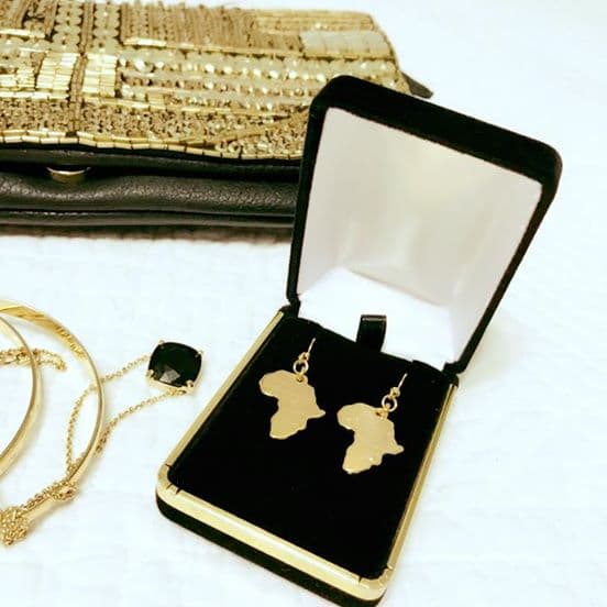 24K Gold-Plated Africa Earrings thumbnail 3
