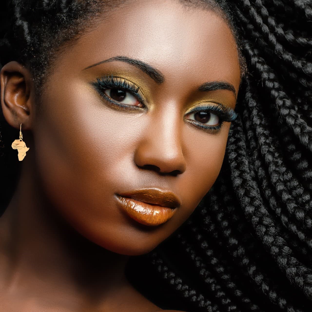 24K Gold-Plated Africa Earrings