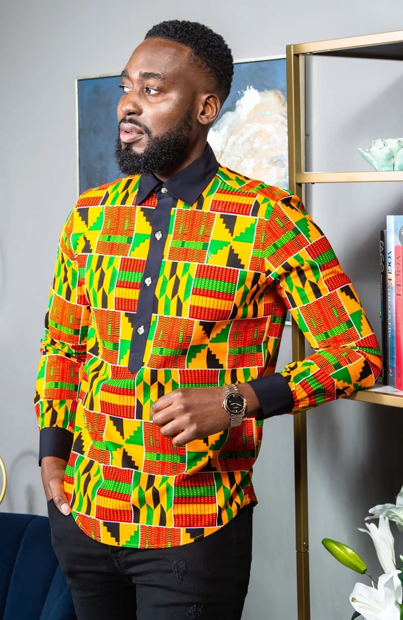 African Print Men’s Polo Shirt