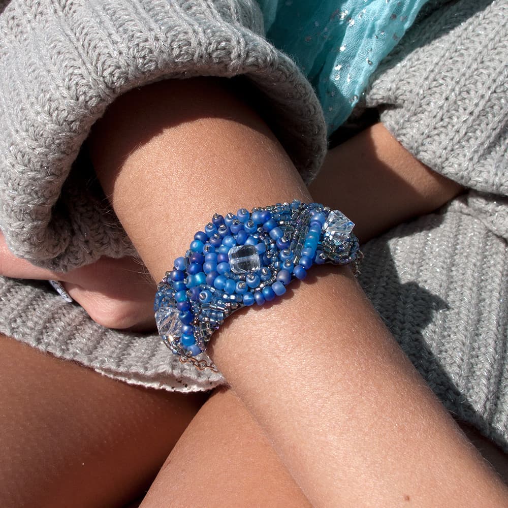 Jewels of the Sea – Purple Crystal and Japanese Seeds Bracelet. thumbnail 3