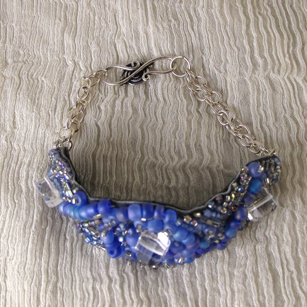 Jewels of the Sea – Purple Crystal and Japanese Seeds Bracelet. thumbnail 2