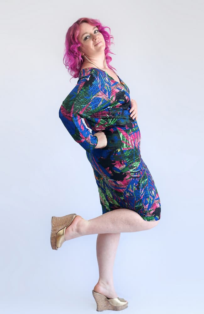 Hot Are the Dark Tropical Nights. Blue Tropical Kimono Dress. Size L-XL thumbnail 4