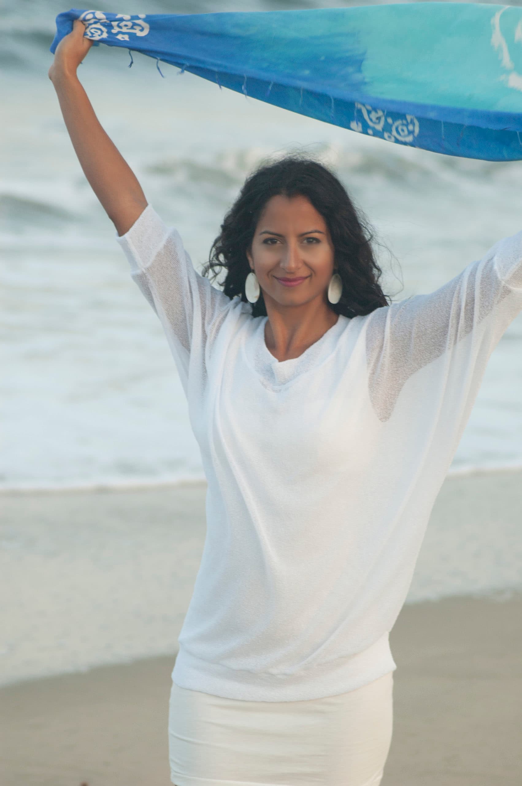 White Mesh Lace Kimono Net Beach Sweater thumbnail 4