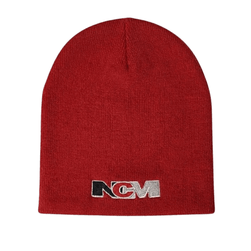 Embroidered Beanie Red