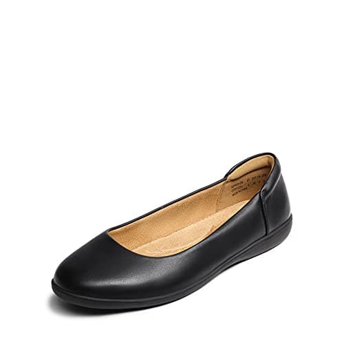 DREAM PAIRS Women’s Comfortable Ballet Dressy Work Flats, Round Toe Slip on Office Shoes,Size 8,Black,SDFA2312W