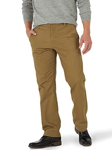 Lee Men's Extreme Motion Flat Front Regular Straight Pant Bronze 42W x 30L