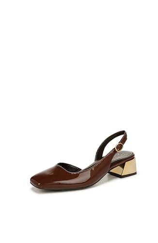 Naturalizer Womens Jayla Low Heel Slingback Dress Shoe Pump Pump Cappuccino Brown Faux Leather 8.5 M