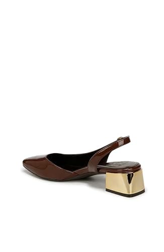 Naturalizer Womens Jayla Low Heel Slingback Dress Shoe Pump Pump Cappuccino Brown Faux Leather 8.5 M thumbnail 3