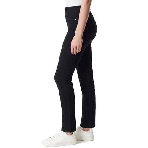 Gloria Vanderbilt Women's Shape Effect Pull On High Rise Straight Leg Jean, Black Rinse thumbnail 2