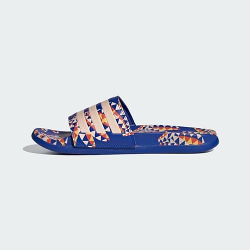 adidas Women's Adilette Comfort Sandals, Bold Blue/Bliss Orange/Bold Blue, 11 thumbnail 2