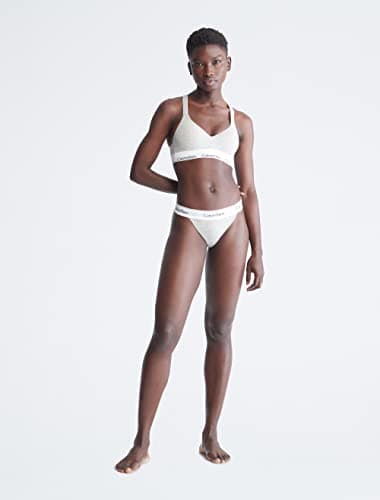 Calvin Klein Underwear Women's Modern Cotton Lightly Non-Wired and Non paded Lined Bralette, Grey Heather, Small thumbnail 4