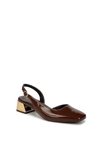 Naturalizer Womens Jayla Low Heel Slingback Dress Shoe Pump Pump Cappuccino Brown Faux Leather 8.5 M thumbnail 2