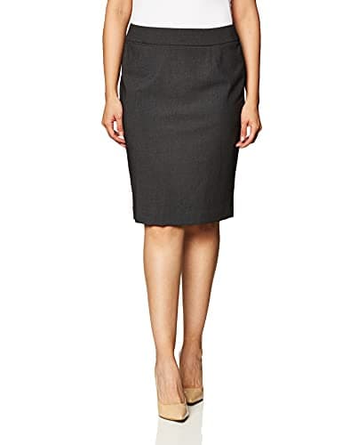 Calvin Klein Women's Classic Fit Straight Lux Suit Skirt, Charcoal, 18 Plus