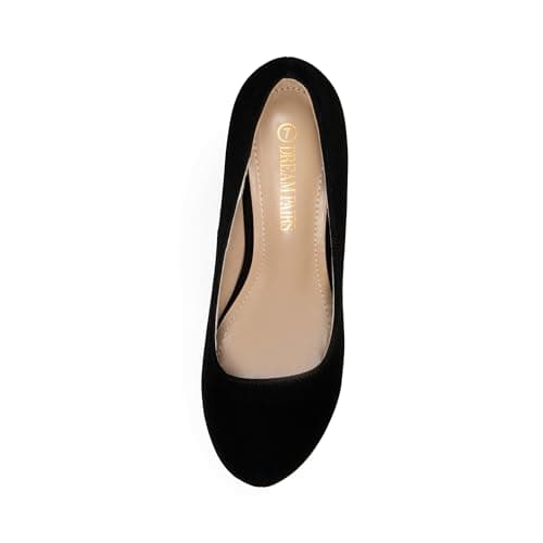 DREAM PAIRS Tiffany Women's Classic Elegant Versatile Low Stiletto Heel Dress Platform Pumps Shoes,Size 8.5,Black/Nubuck,TIFFANNY thumbnail 3