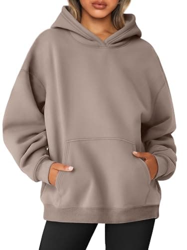 AUTOMET Hoodies for Women Oversized Sweatshirts Fall Fashion Outfits 2025 Pullover Fleece Casual Sweaters Winter Y2k Clothes CoffeeGrey XL