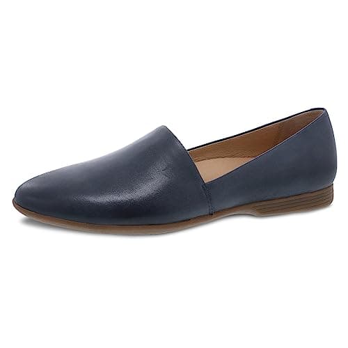 Dansko Larisa Slip-On Flats for Women – Comfotable Flat Shoes with Arch Support – Versatile Casual to Dressy Footwear – Lightweight Rubber Outsole Navy Flats 9.5-10 M US