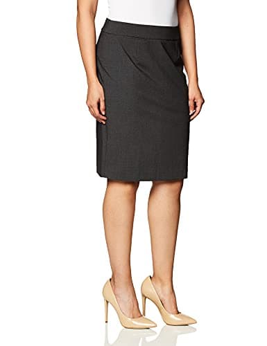 Calvin Klein Women's Classic Fit Straight Lux Suit Skirt, Charcoal, 18 Plus thumbnail 2