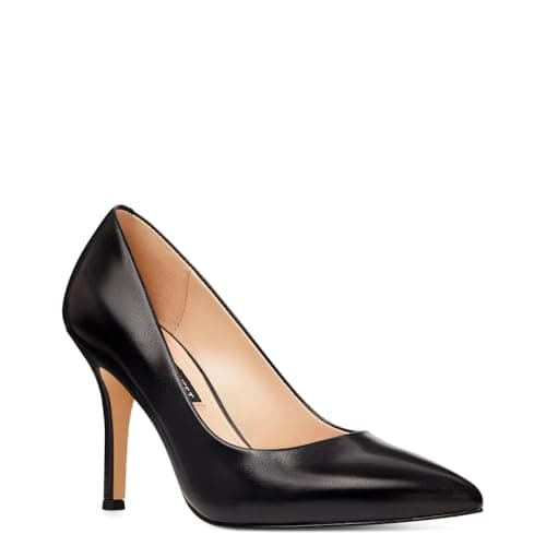 Nine West Women's Flax Pump, Black Leather, 7.5