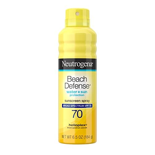 Neutrogena Beach Defense Sunscreen Spray SPF 70 – Broad Spectrum Sun Protection for Face &amp; Body, Water-Resistant Sunscreen Formula, Lightweight &amp; Fast-Absorbing, 6.5 fl. oz. (184 mL)
