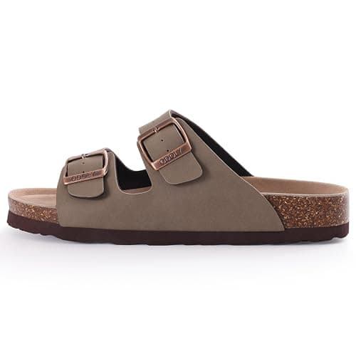 ODOLY Unisex Cork Footbed Slide Sandal, Arch Support Summer Outdoor Sandals with Adjustable Buckle for Women and Men, Brown 39 (8-8.5 Women/6.5-7 Men) thumbnail 4