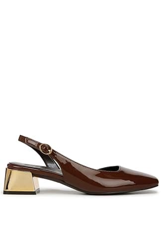 Naturalizer Womens Jayla Low Heel Slingback Dress Shoe Pump Pump Cappuccino Brown Faux Leather 8.5 M thumbnail 4
