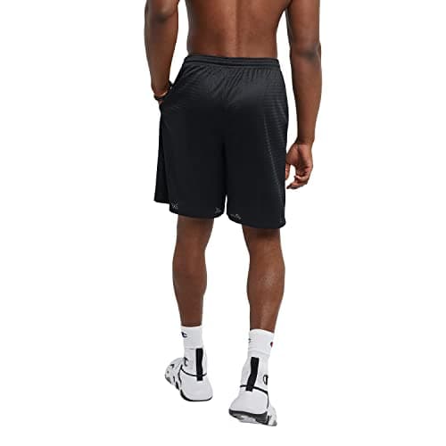 Champion Mens Shorts, Mesh Gym Lightweight Athletic For (Reg. Big &amp; Tall) Running-shorts, Black C Patch Logo, Medium US thumbnail 3