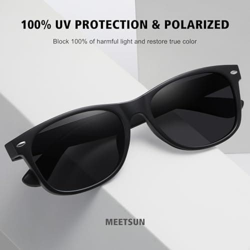 MEETSUN Classic Polarized Sunglasses for Women Men Trendy Retro Vintage Sun Glasses for Driving UV Protection 3 Pack Black Leopard Brown Gradient thumbnail 3
