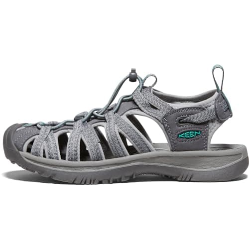 KEEN Women's Whisper Closed Toe Durable Comfortable Easy On Washable Adventure Sandals,Medium Grey/Peacock Green,8 thumbnail 3