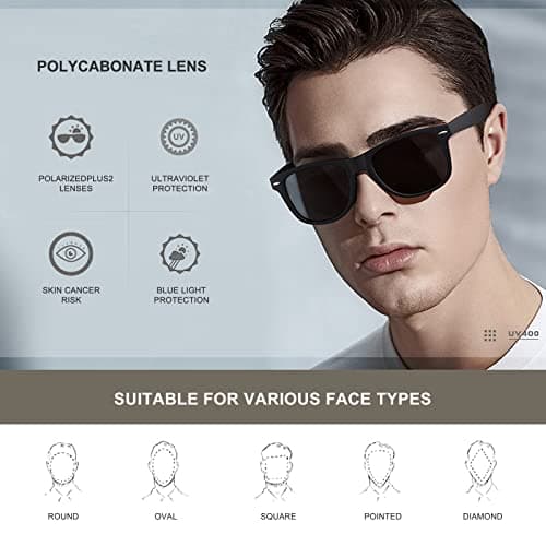 DEMIKOS Sunglasses Men Polarized Sunglasses for Mens Womens Retro Mirror Lens for Driving Fishing UV Protection thumbnail 2