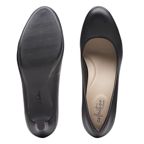 Clarks womens Adriel Viola Dress Pump, Black Leather, 8.5 Wide US thumbnail 4