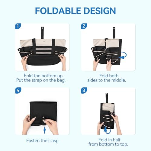 BOSTANTEN Travel Tote Bags for Women Foldable Beach Bag Waterproof Zipper Gym Sports Shopping Bag Trolley Sleeve thumbnail 2