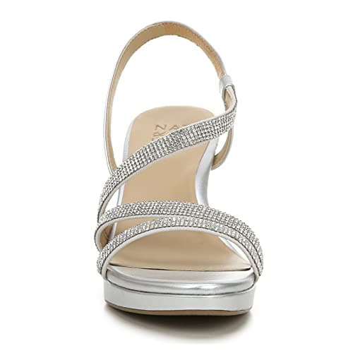 Naturalizer Womens Brenta Heeled Sandal Silver 11 W thumbnail 3